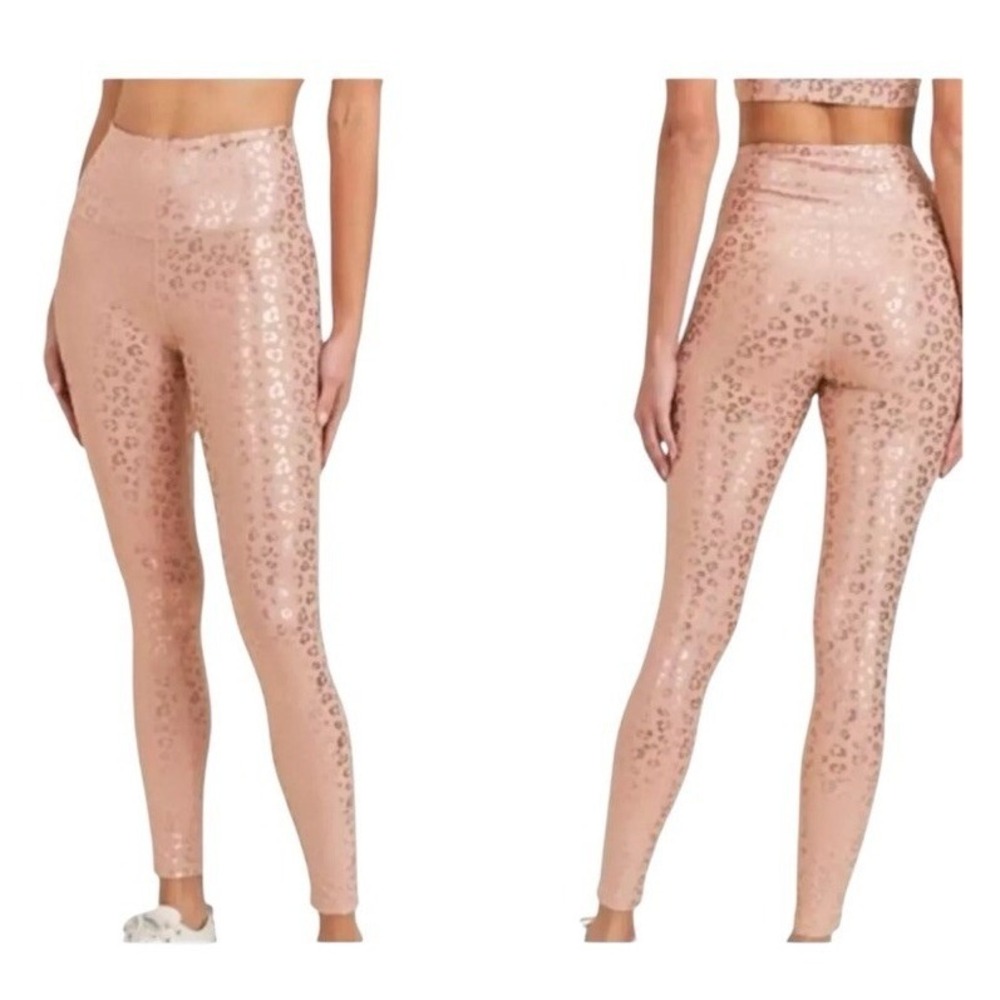 ZYIA Active Gold Leopard Women Light n Tight‎ Hi-Rise 7/8 24" Leggings. Size 4